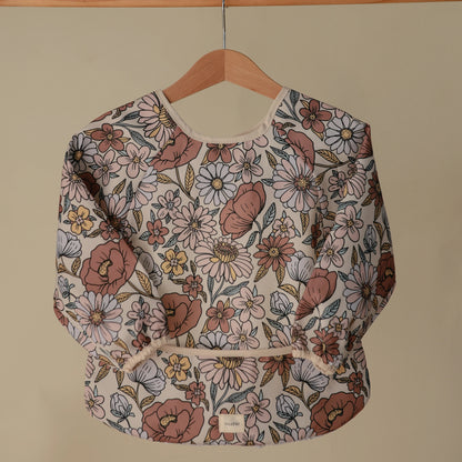 Babete impermeável com mangas retro flowers