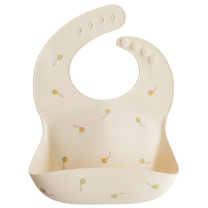 Babete de silicone papagaio de papel