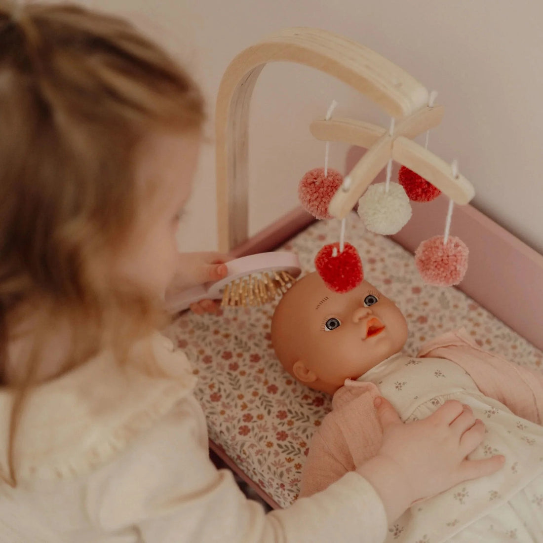 Muda-fraldas rosa p/ bonecas