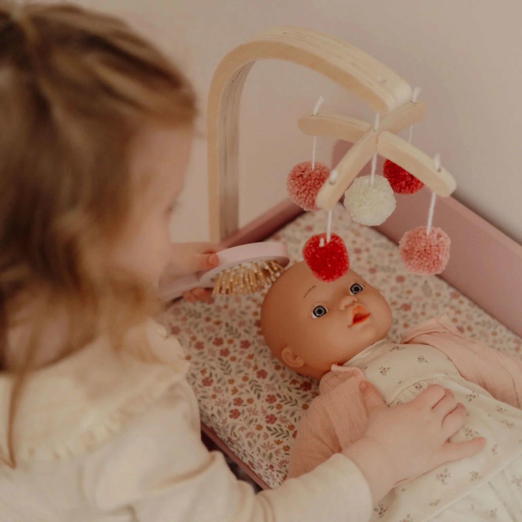 Muda-fraldas rosa p/ bonecas