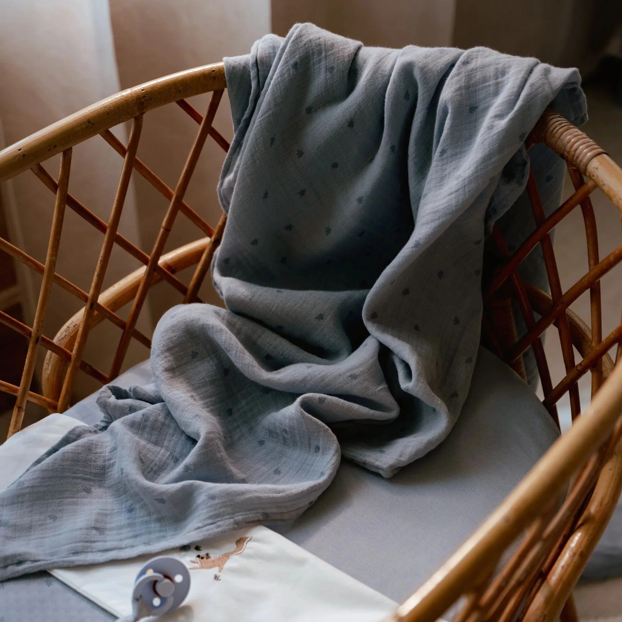 2 musselinas 70 cm Pure Denim Blue