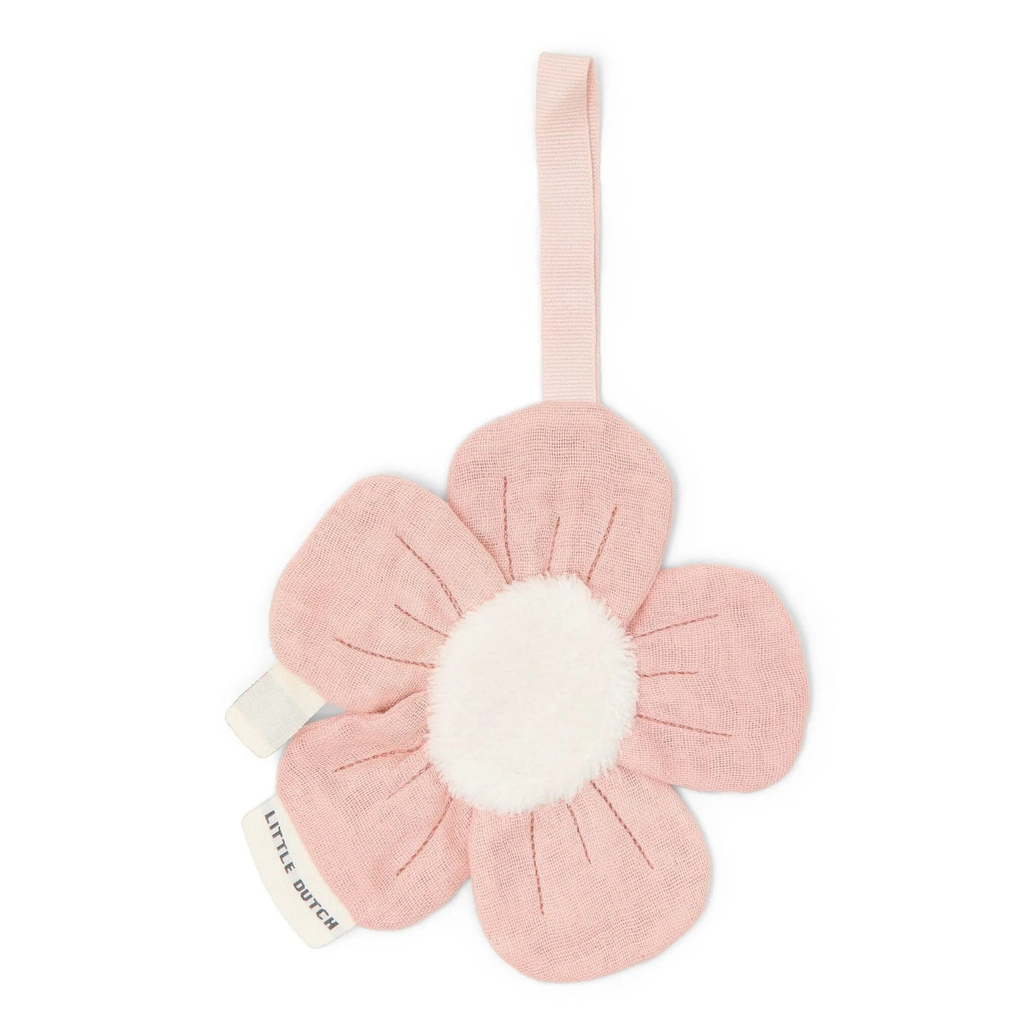 Paninho prende-chupeta flor rosa Fairy Garden