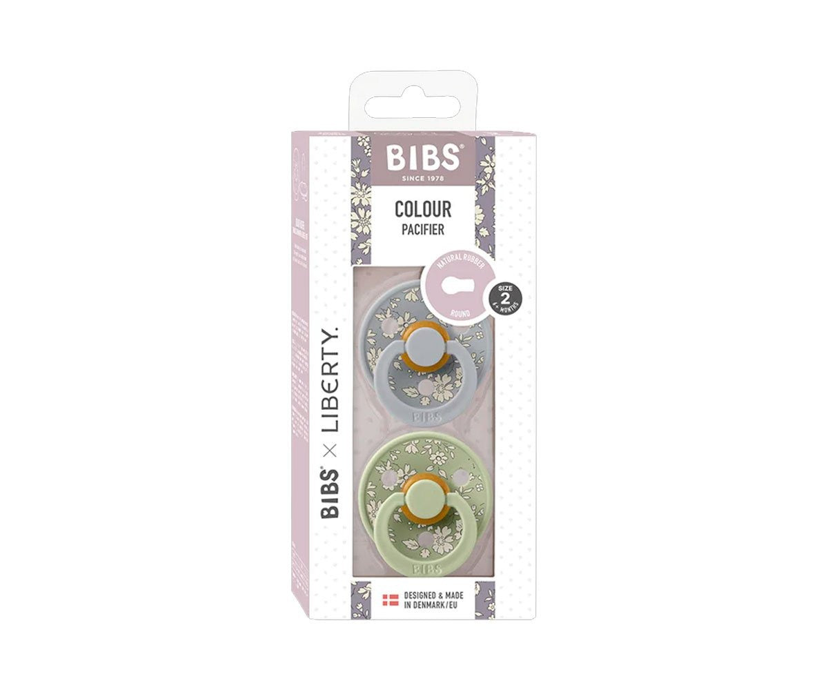 2 chupetas simétricas BIBS x Liberty Colour capel sage mix