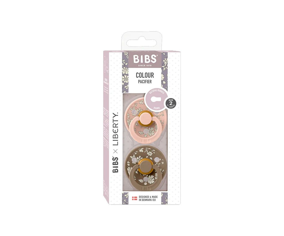 2 chupetas simétricas BIBS x Liberty Colour capel blush mix