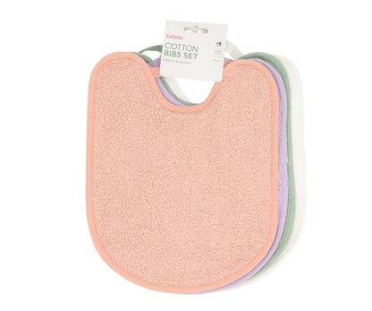 Pack 4 babetes toalha rosa/malva/sage/ivory