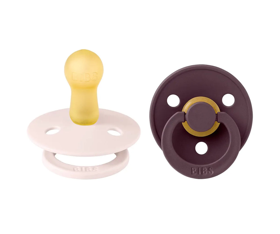 2 chupetas redondas BIBS Colour plum | petal