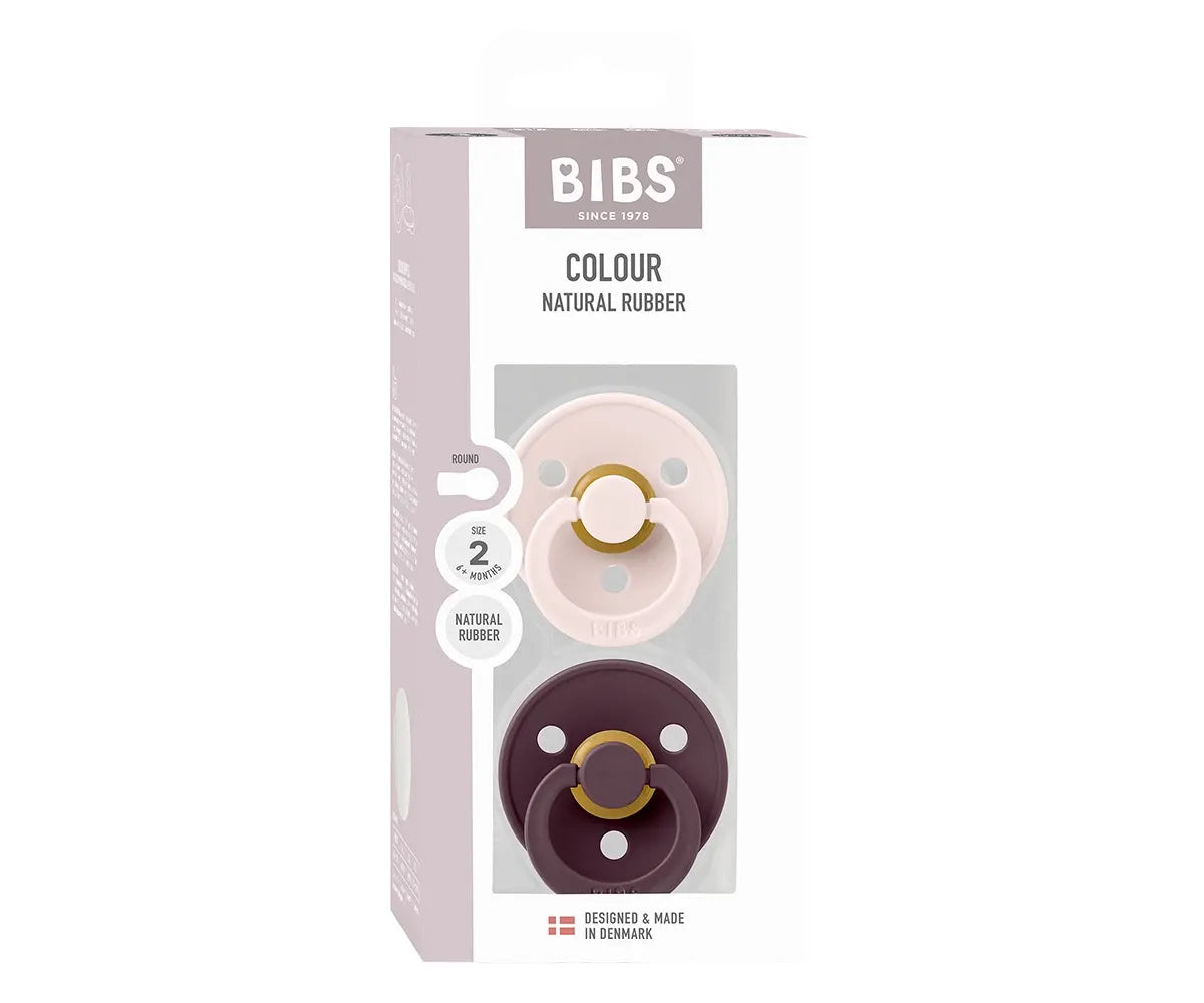 2 chupetas redondas BIBS Colour plum | petal