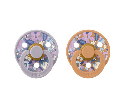 2 chupetas redondas BIBS x Liberty Colour June Blossom | Pumpkin mix