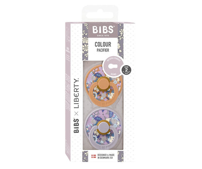 2 chupetas redondas BIBS x Liberty Colour June Blossom | Pumpkin mix
