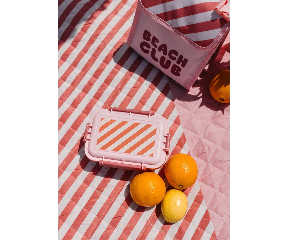 Lancheira Bento Stripes Bloom &amp; Blush