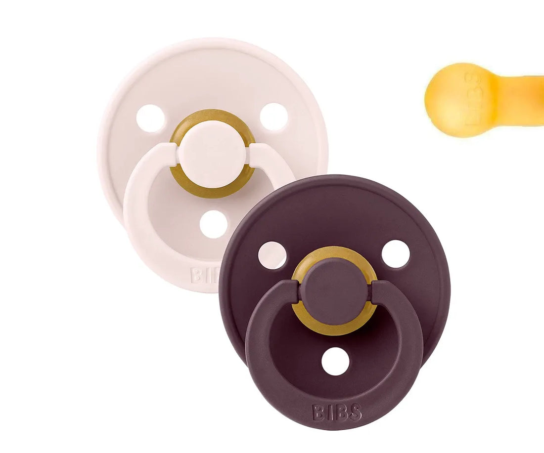 2 chupetas redondas BIBS Colour plum | petal