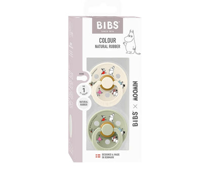 2 chupetas redondas BIBS x Moomin ivory mix
