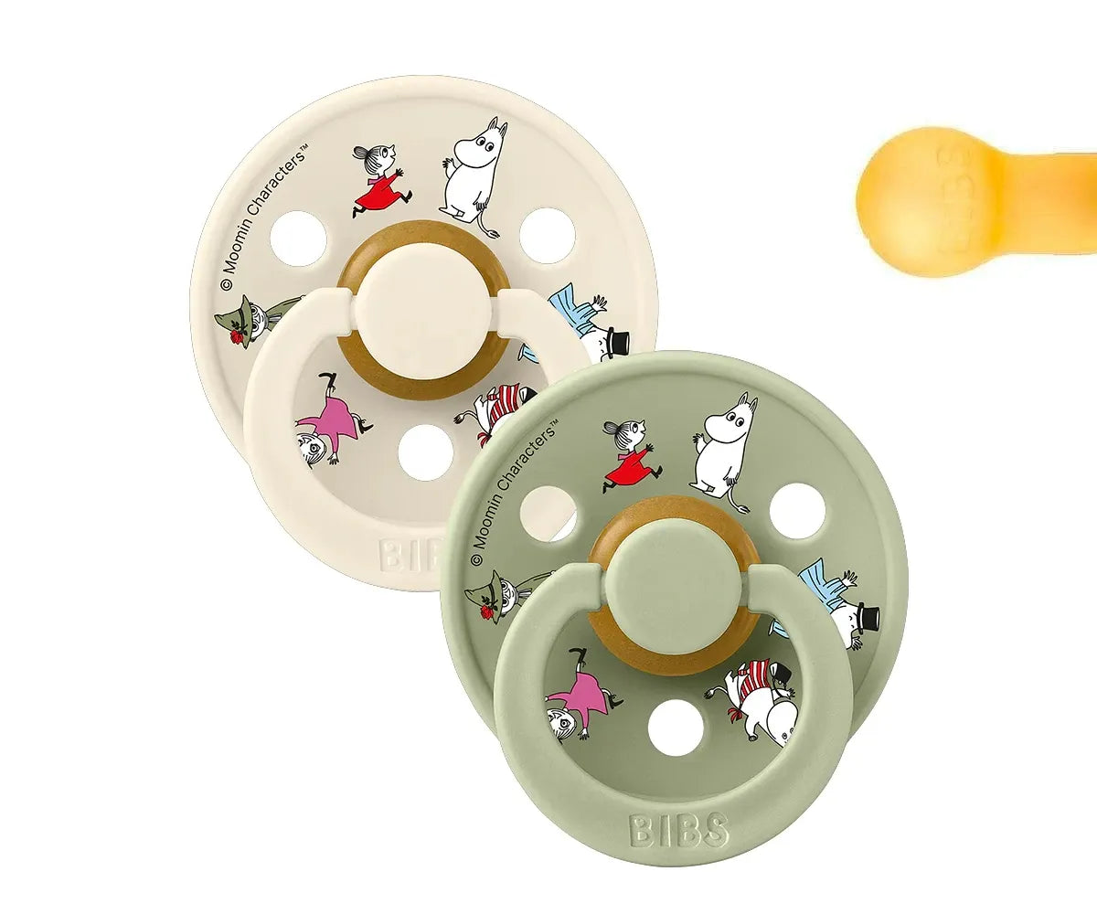 2 chupetas redondas BIBS x Moomin ivory mix
