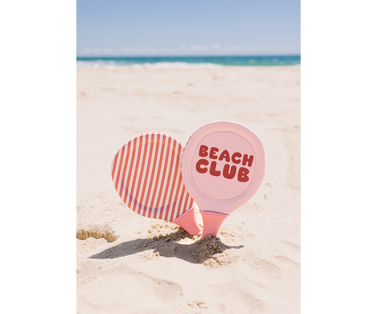 Raquetes de neoprene Stripes Bloom &amp; Blush + bola