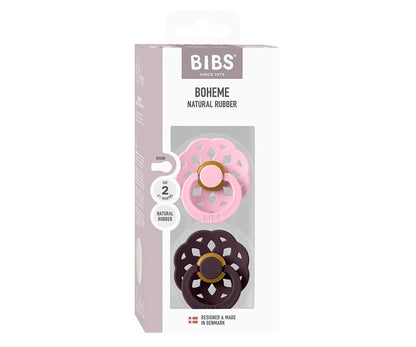 2 chupetas BIBS Boheme baby pink | plum
