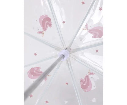 Guarda-chuva transparente unicórnio