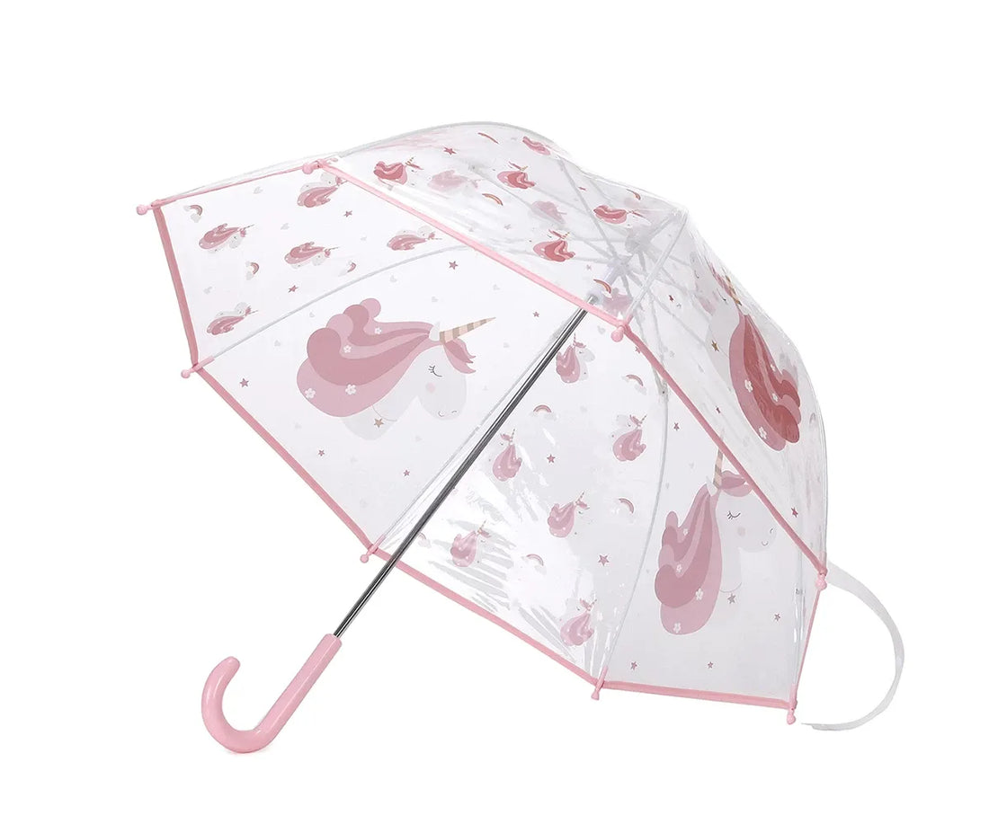 Guarda-chuva transparente unicórnio