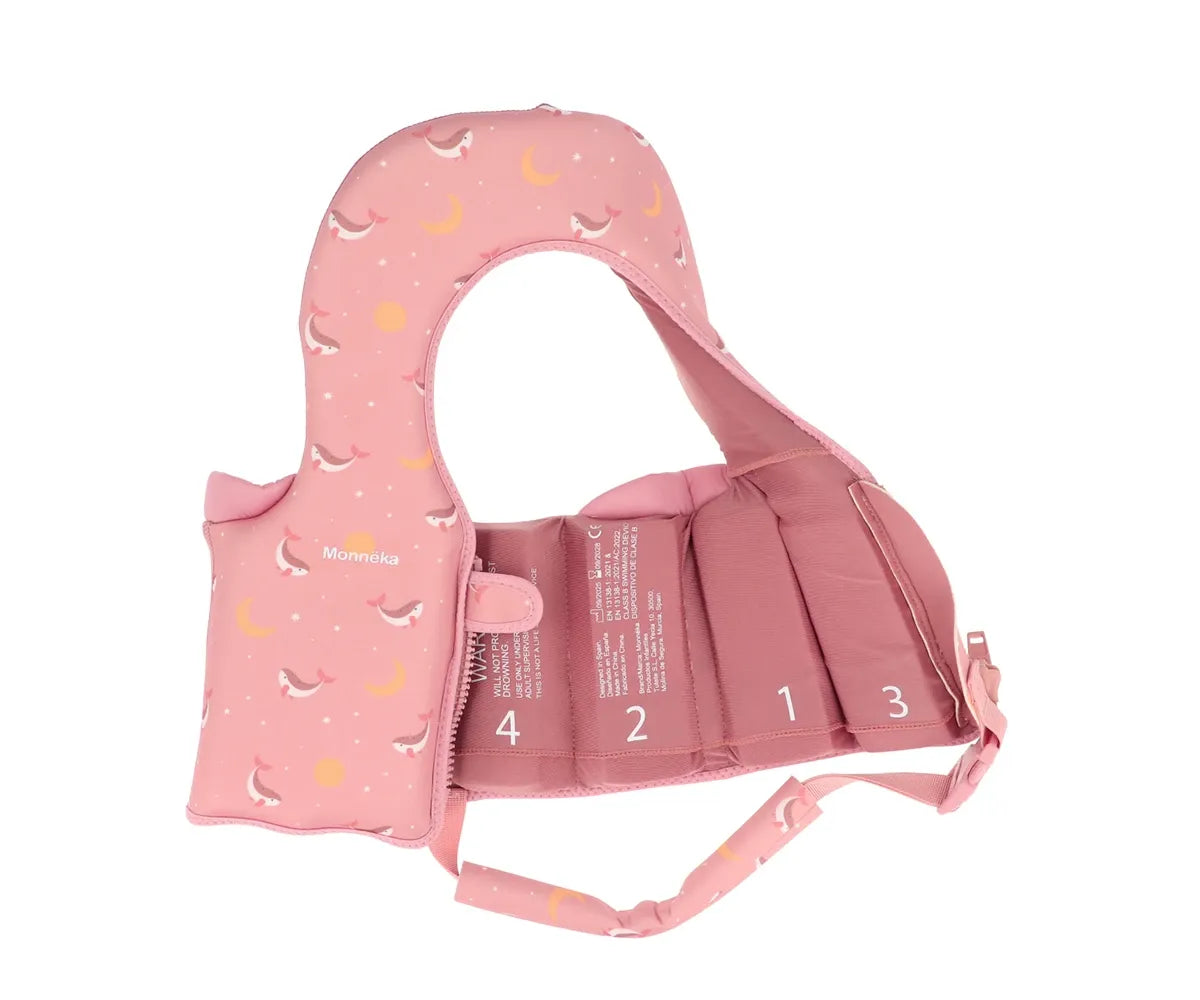 Colete flutuador Whale Pink Learning 1-2 anos