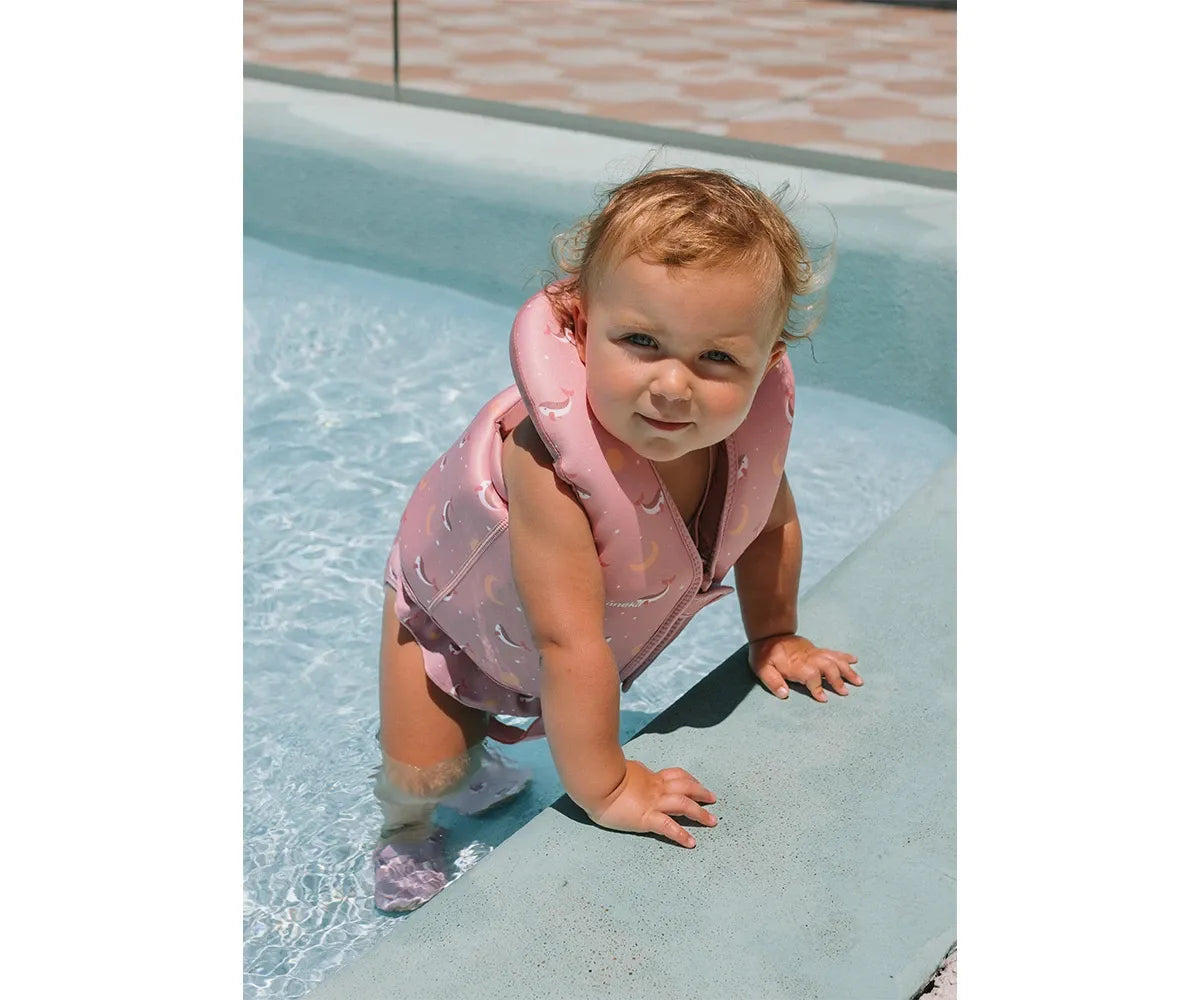 Colete flutuador Whale Pink Learning 1-2 anos