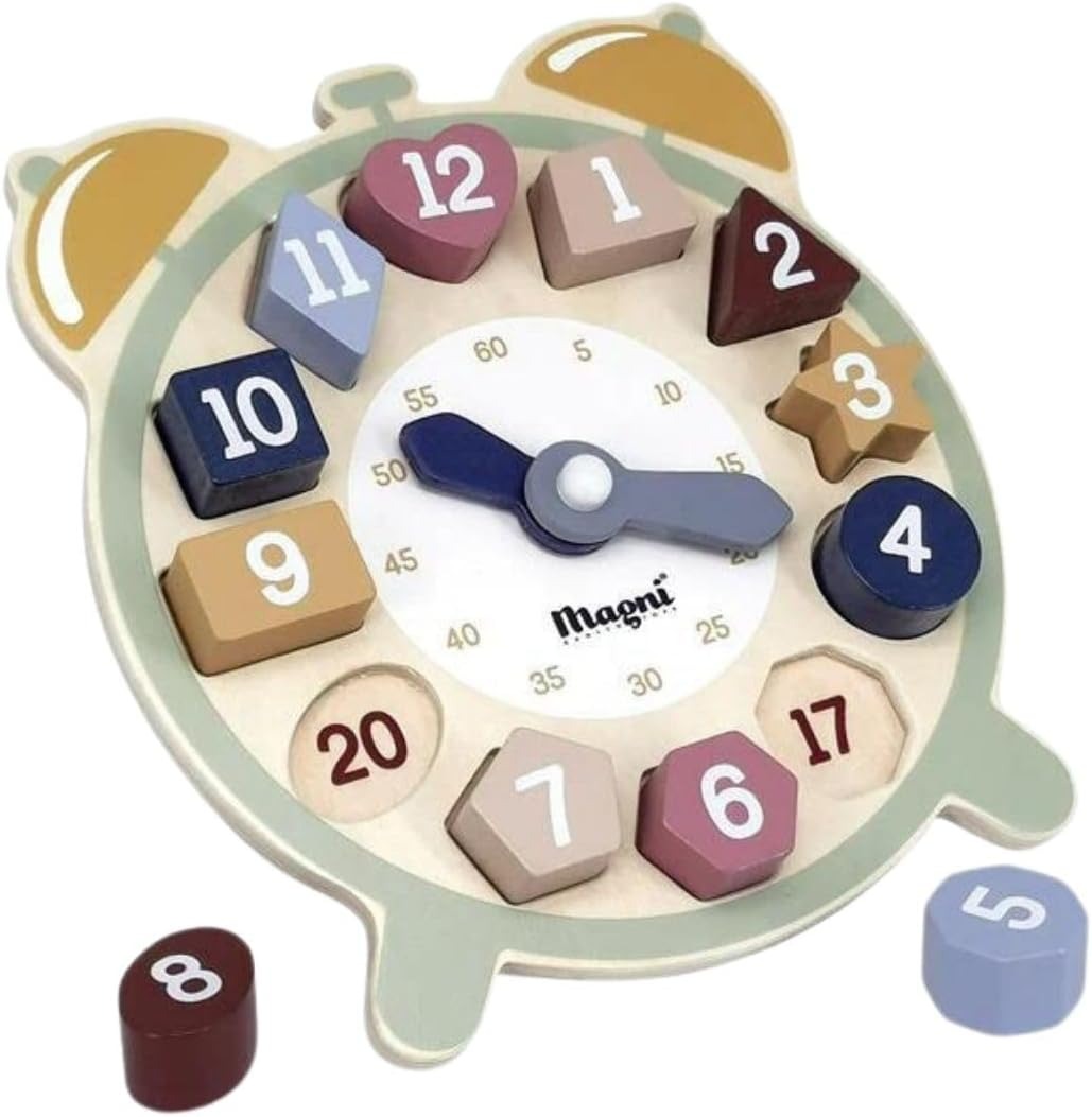 Puzzle relógio de madeira