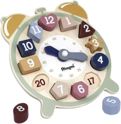 Puzzle relógio de madeira