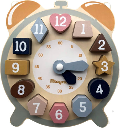 Puzzle relógio de madeira