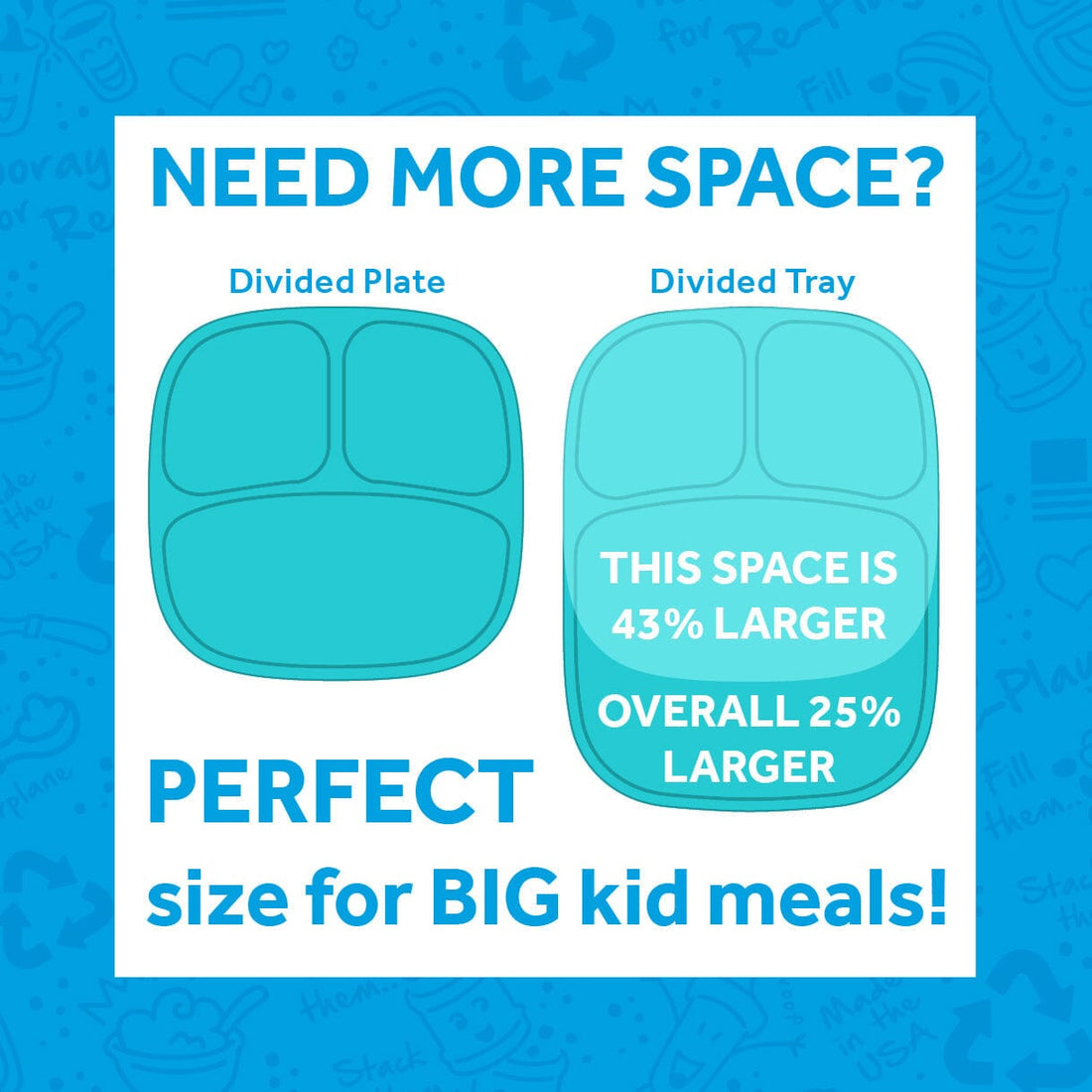 Prato grande com compartimentos desert dinnerware Re-play Recicled 