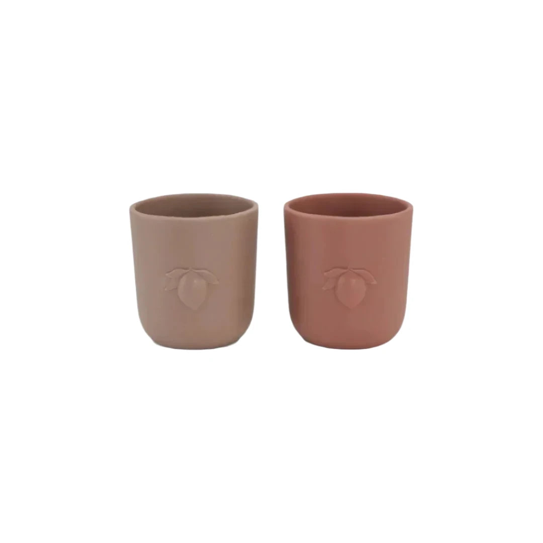 2 copos de silicone lemon blush | terracotta red