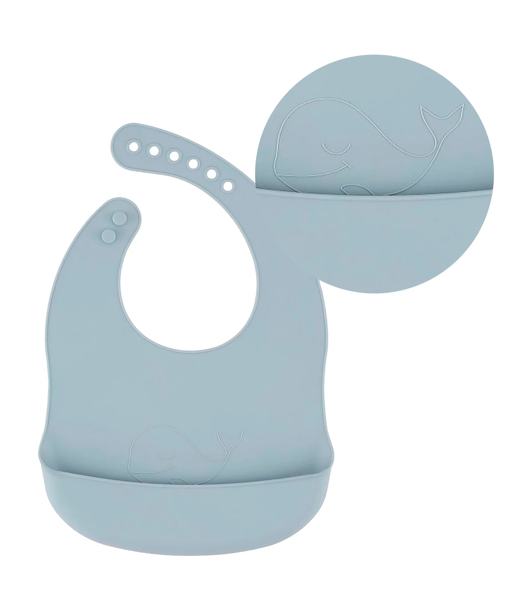 Babete de silicone baleia blue sky