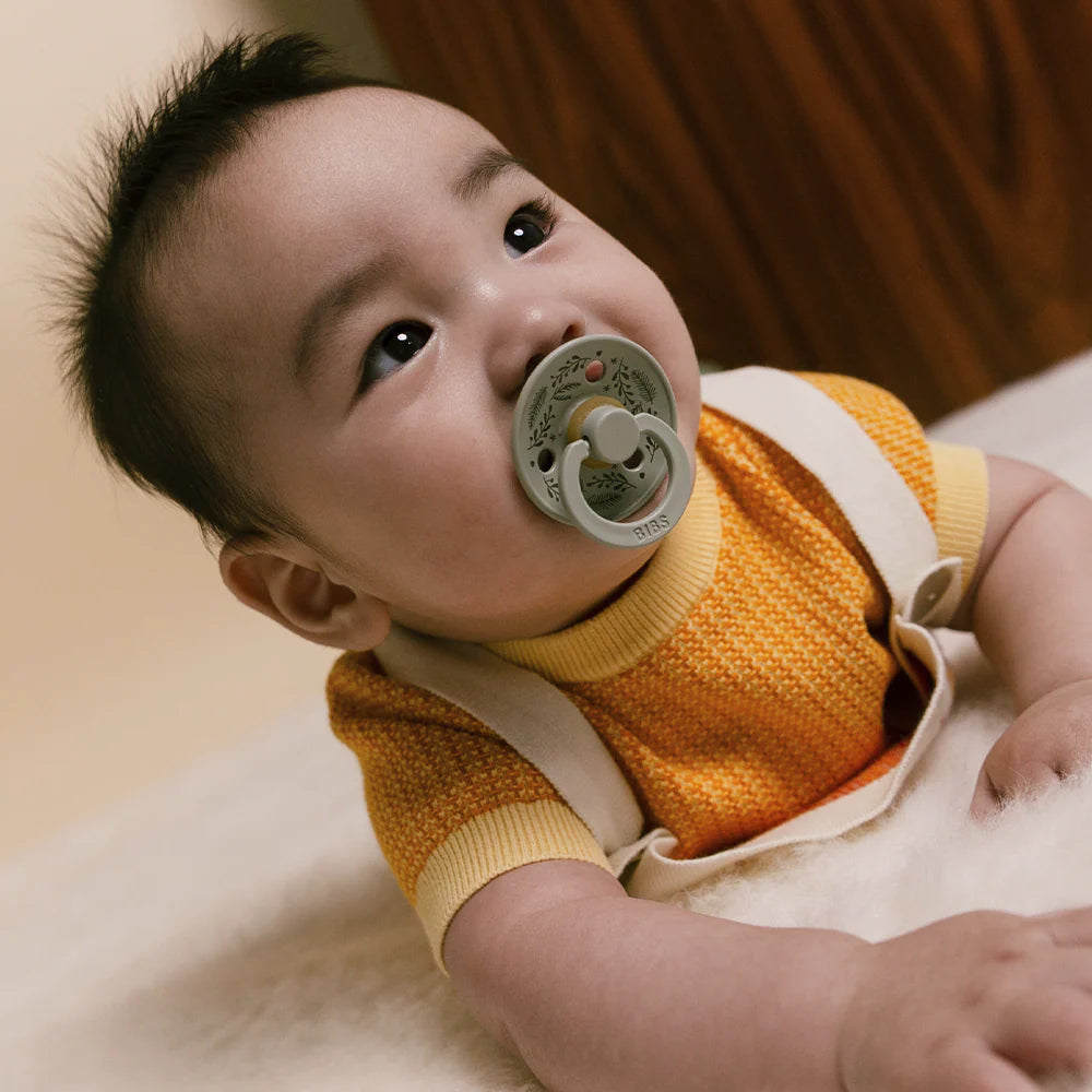 2 chupetas redondas BIBS Colour Natal leaf sage | hunter green