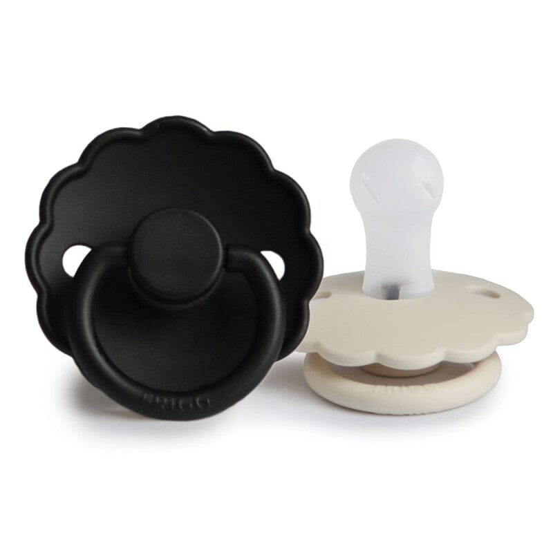 2 chupetas daisy cream/jet black SILICONE Frigg FRIGG