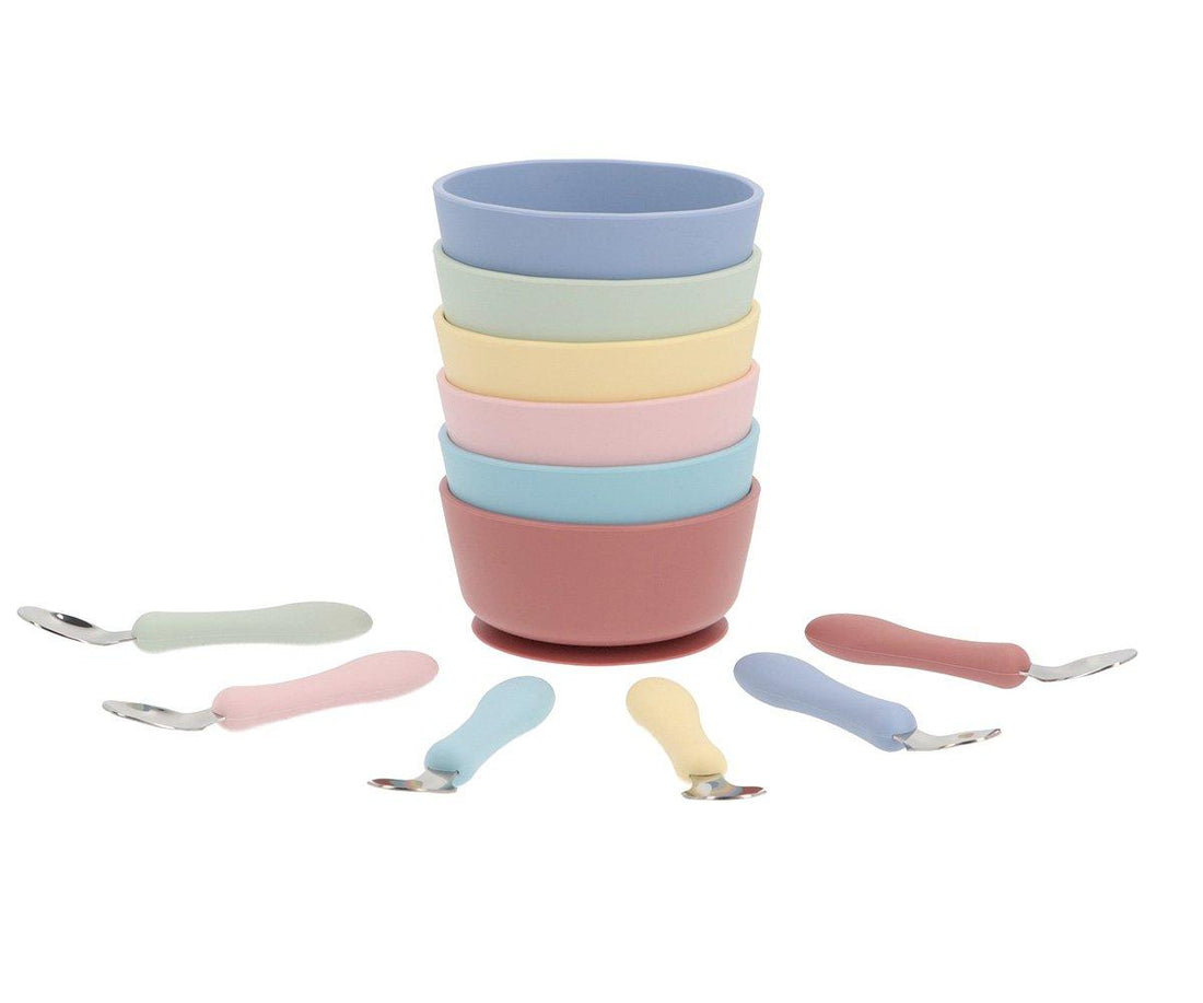 Taça com ventosa + colher de aço pink