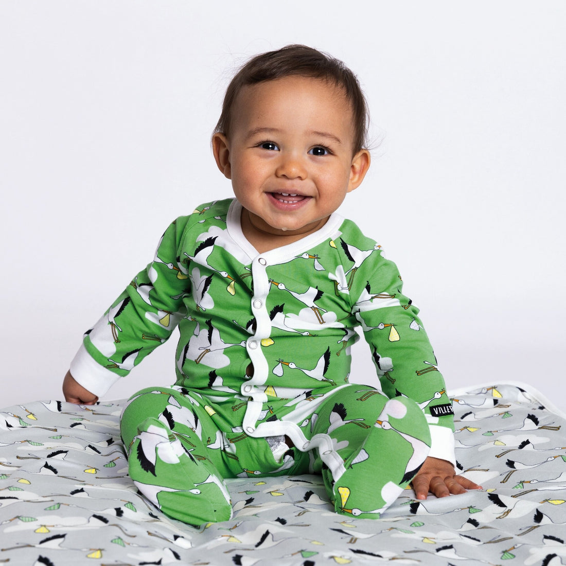Babygrow com pés cegonhas 2-4 meses
