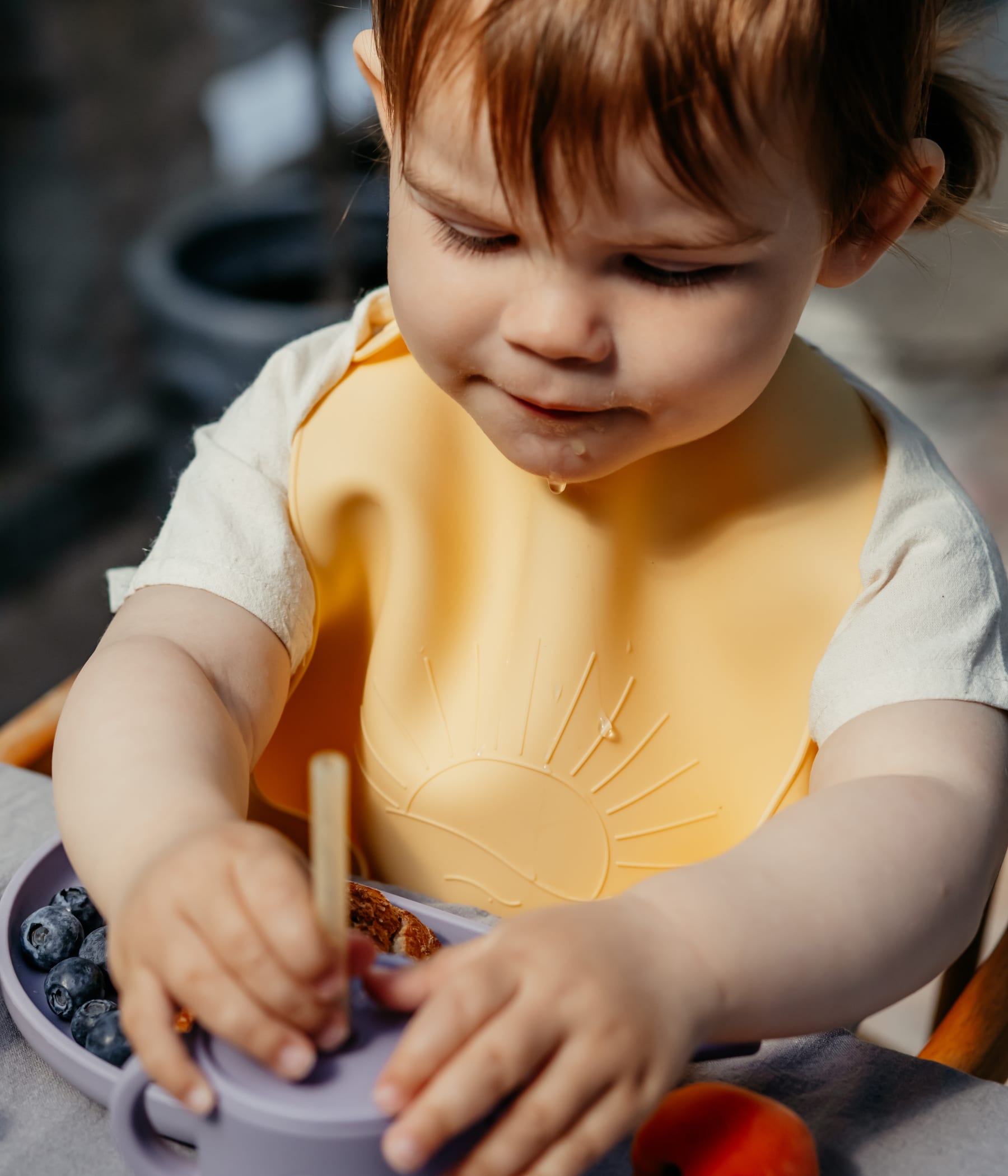 2-pack silicone baby bib sun yellow plum