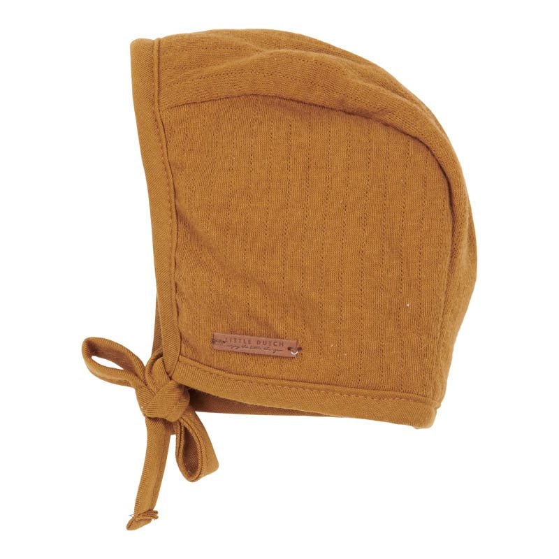 Baby cap pure ochre spice bonnet Little Dutch 