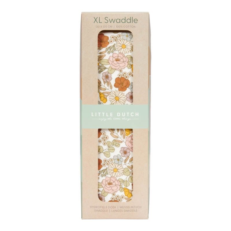 Musselina swaddle 120 cm vintage little flowers Muslin Little Dutch 