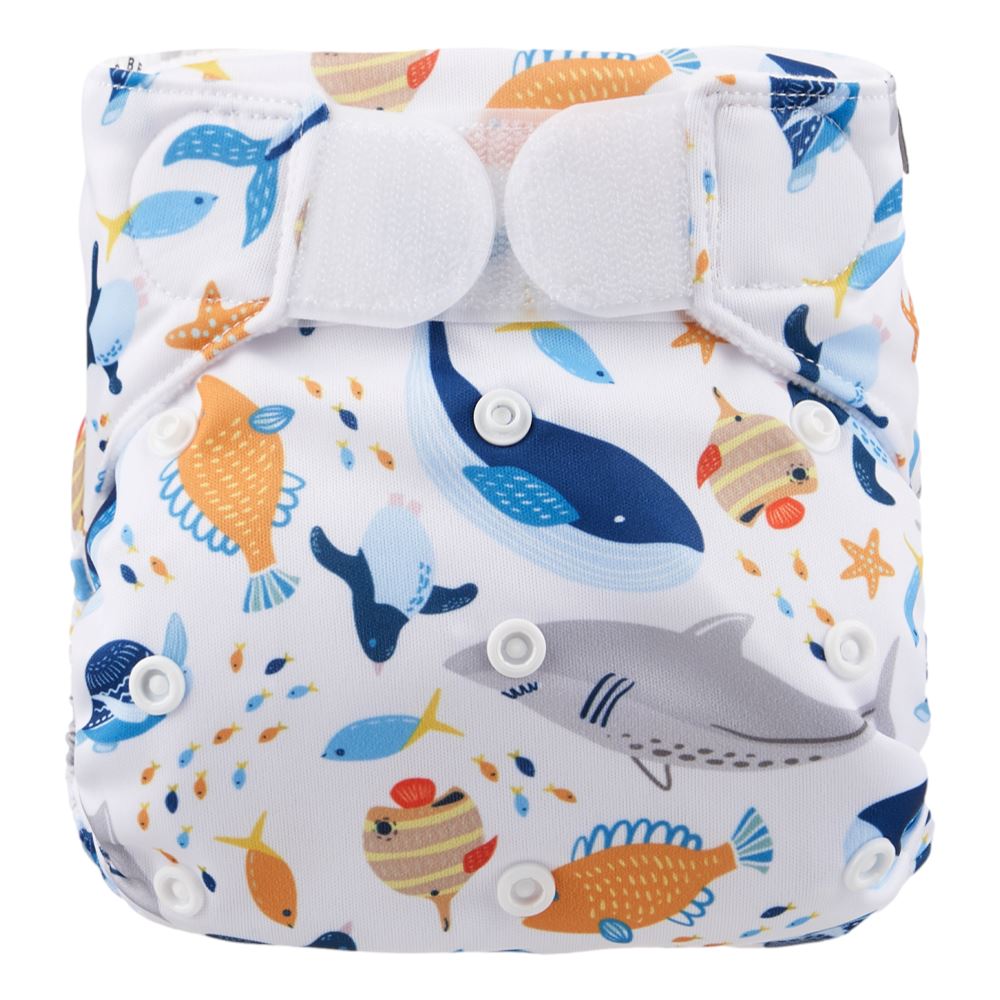 Fralda de natação reutilizável c/ velcro sea animals Happy Bear 