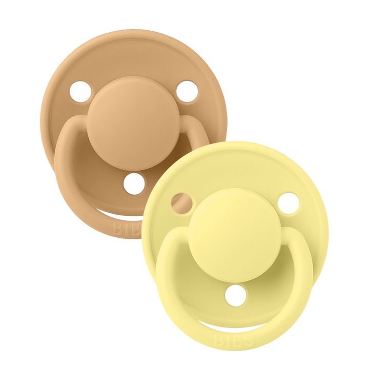 2-pack Bibs De Lux sand | sunshine one size Pacifier Bibs 