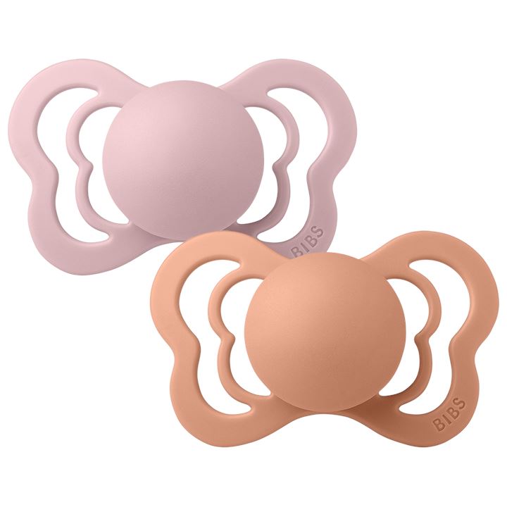2-pack Bibs couture pacifier silicone pink plum | peach Pacifier BIBS 
