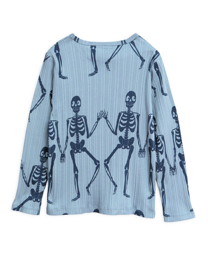 Skeleton LS tee blue Mini Rodini Tops Mini Rodini 