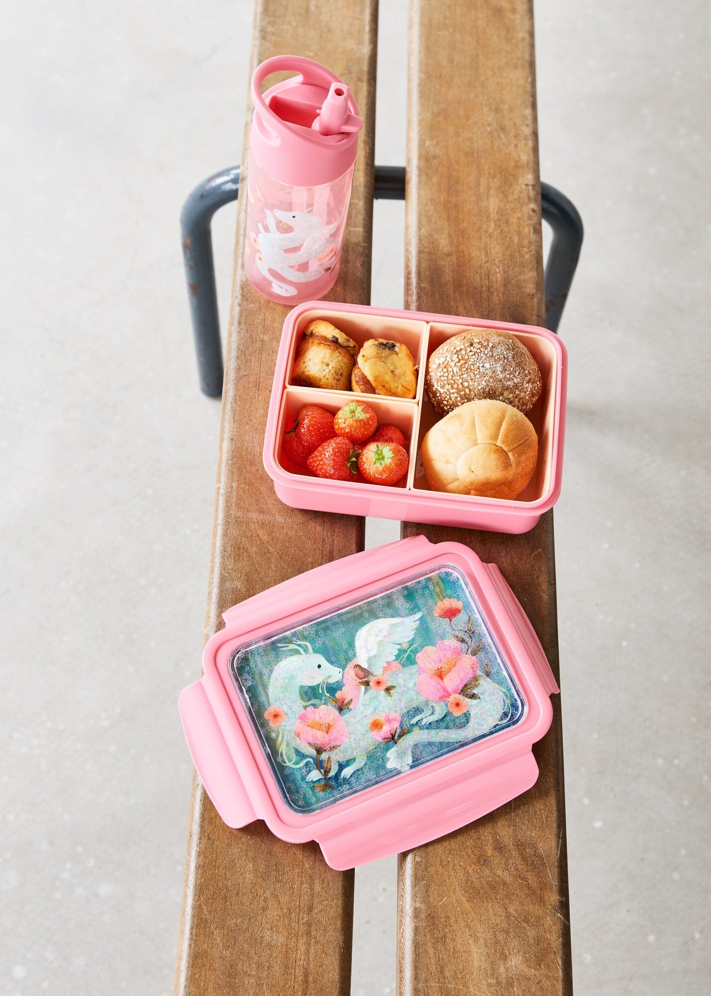 Lancheira bento bunny white stars Dinnerware Petit Monkey 