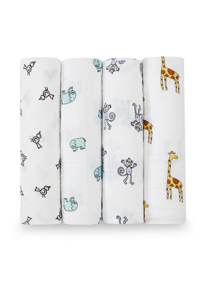 Muslins Jungle Jam 4-pack Muslin Aden + Anais 