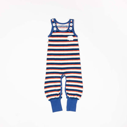 Happy crawlers solidate blue striped AlbaBaby Dungarees Alba of Denmark 
