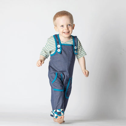 Charley crawlers mood indigo AlbaBaby Dungarees Alba of Denmark 