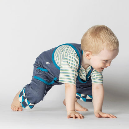 Charley crawlers mood indigo AlbaBaby Dungarees Alba of Denmark 