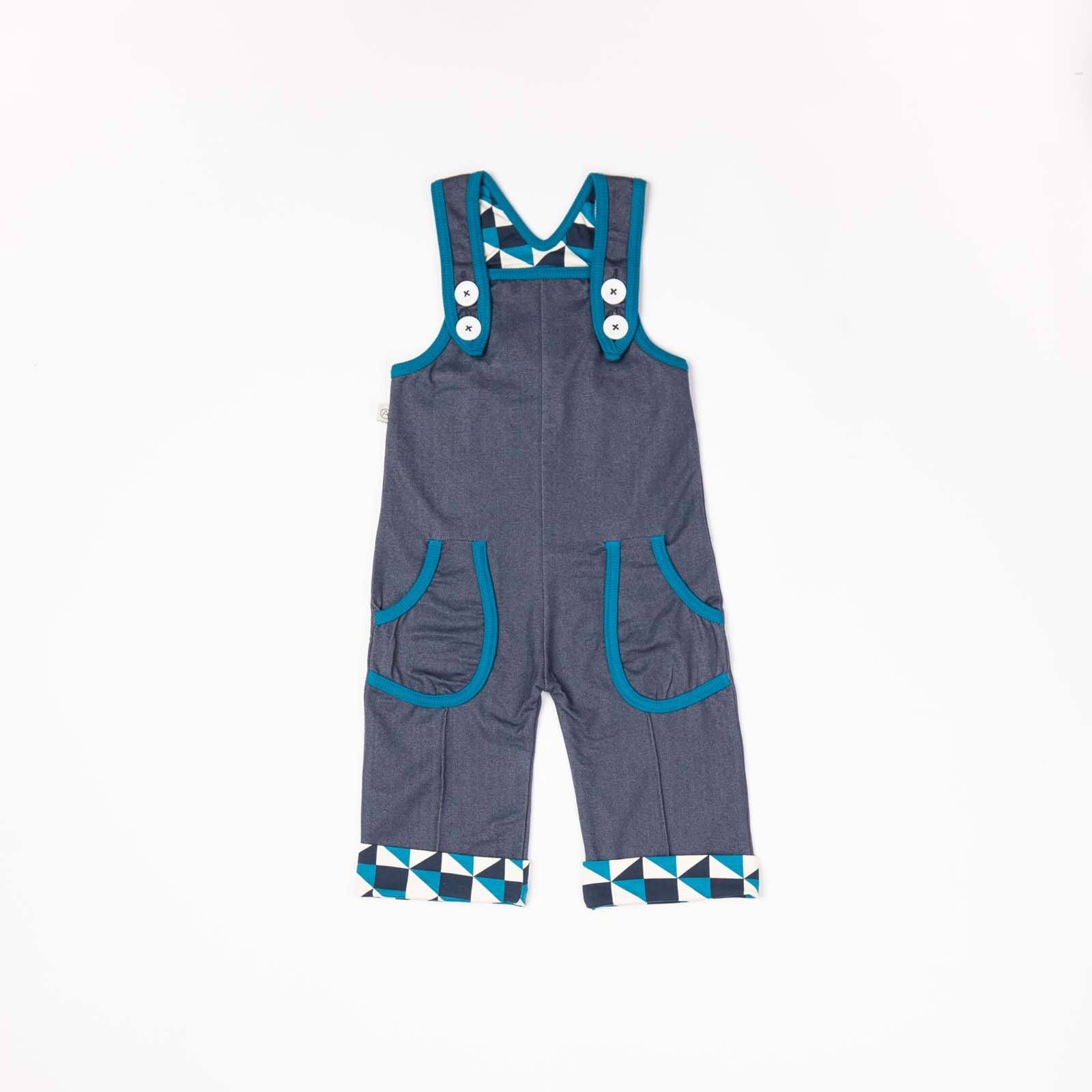 Charley crawlers mood indigo AlbaBaby Dungarees Alba of Denmark 