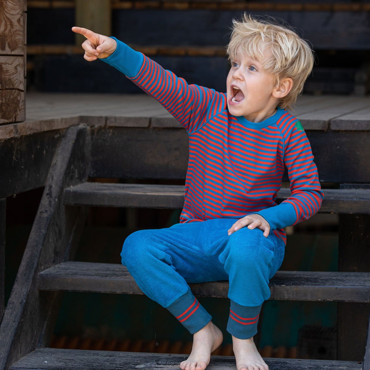 Henrik blouse orange.com magic stripes AlbaBaby Tops Alba of Denmark 