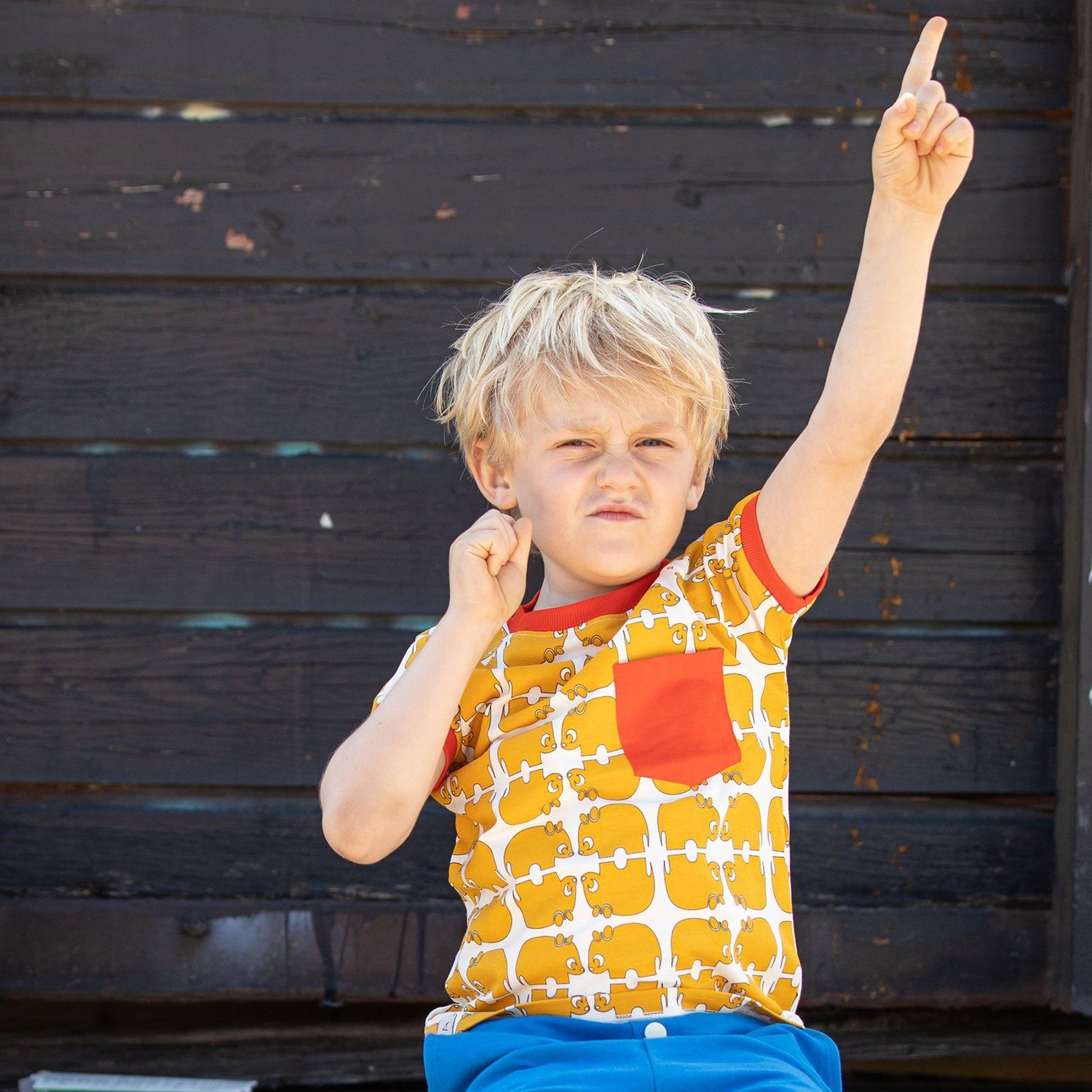 Simon t-shirt bright gold wanna be an animal AlbaBaby Tops Alba of Denmark 