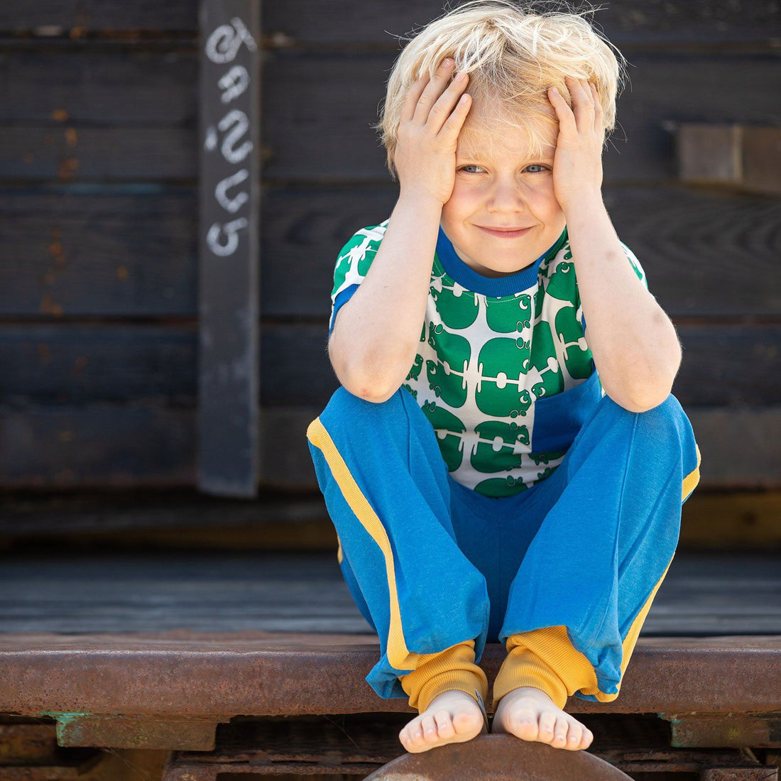 Hami tight pants Mykonos blue AlbaBaby Bottoms Alba of Denmark 