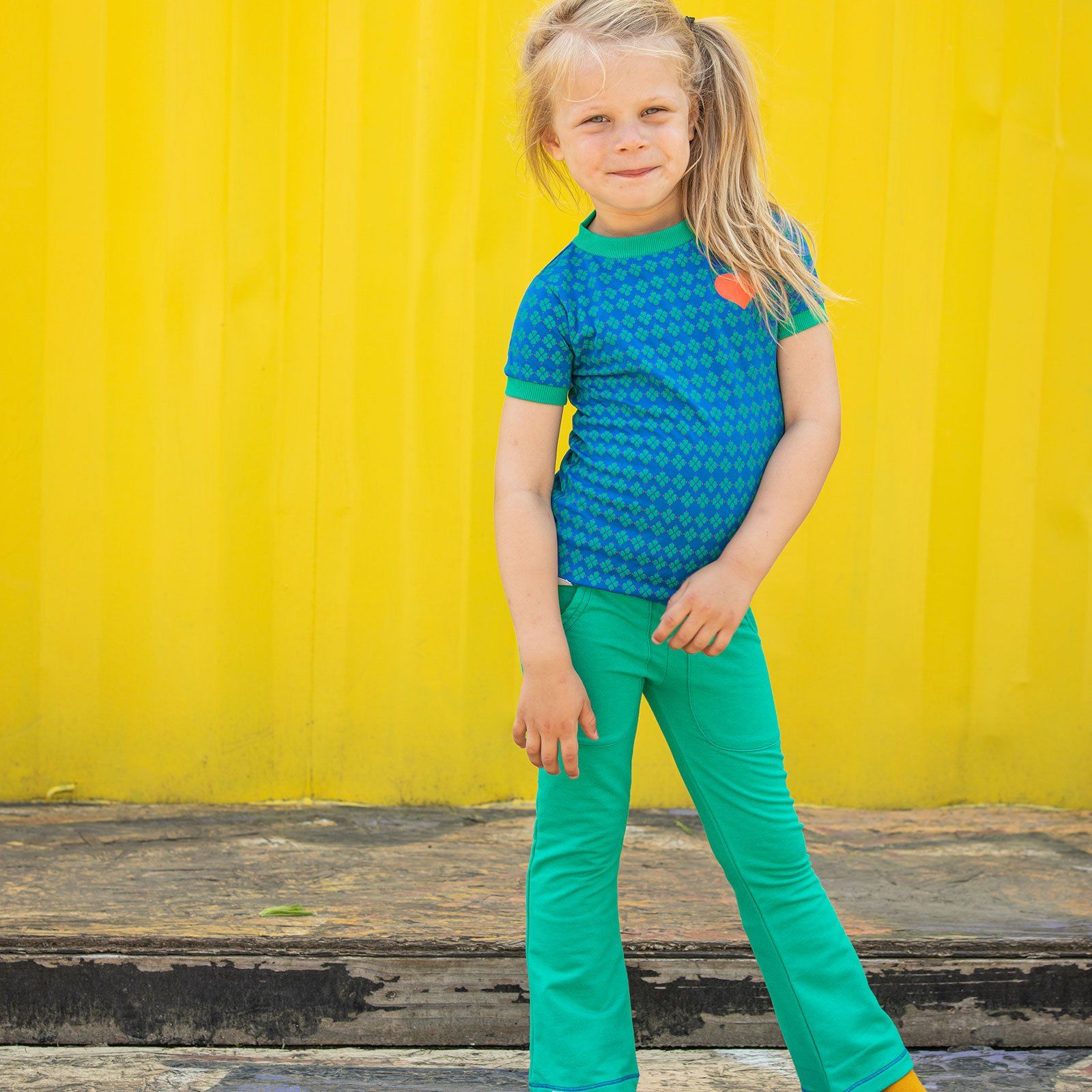 Katrine trumpet pants pepper green AlbaBaby Bottoms Alba of Denmark 